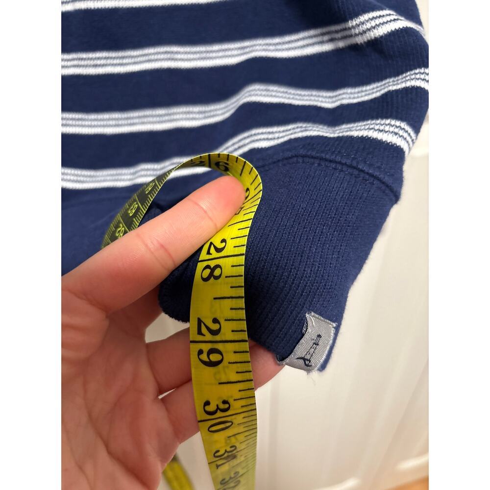 Lands' End Navy White Striped 1/4 Zip Pullover L - Picture 5 of 7